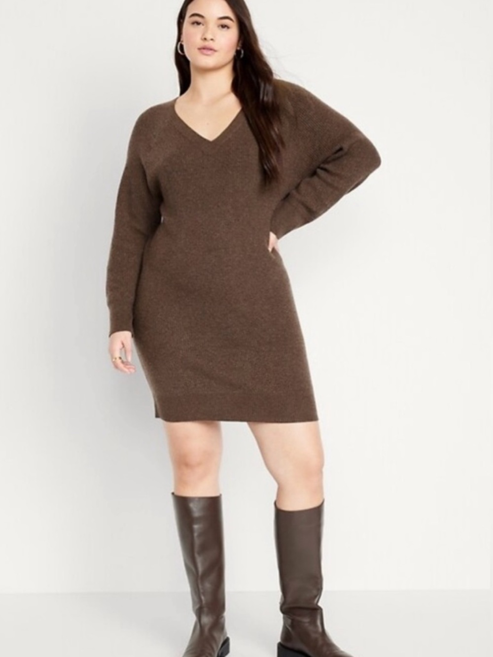 New Old Navy SoSoft Cocoon Mini Sweater Dress - Espresso - Sz XL brown
